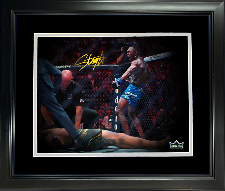 Framed Israel Adesanya UFC MMA Facsimile Laser Engraved Signature Auto 11"x14" Photo HOFSM Holo