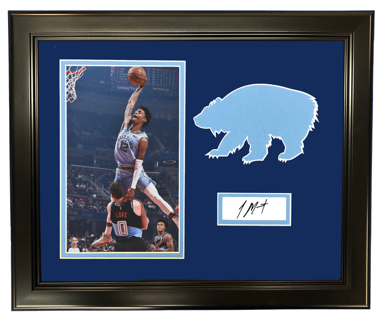 Framed Ja Morant Memphis Grizzlies Facsimile Laser Engraved Signature Basketball 14x11 Photo