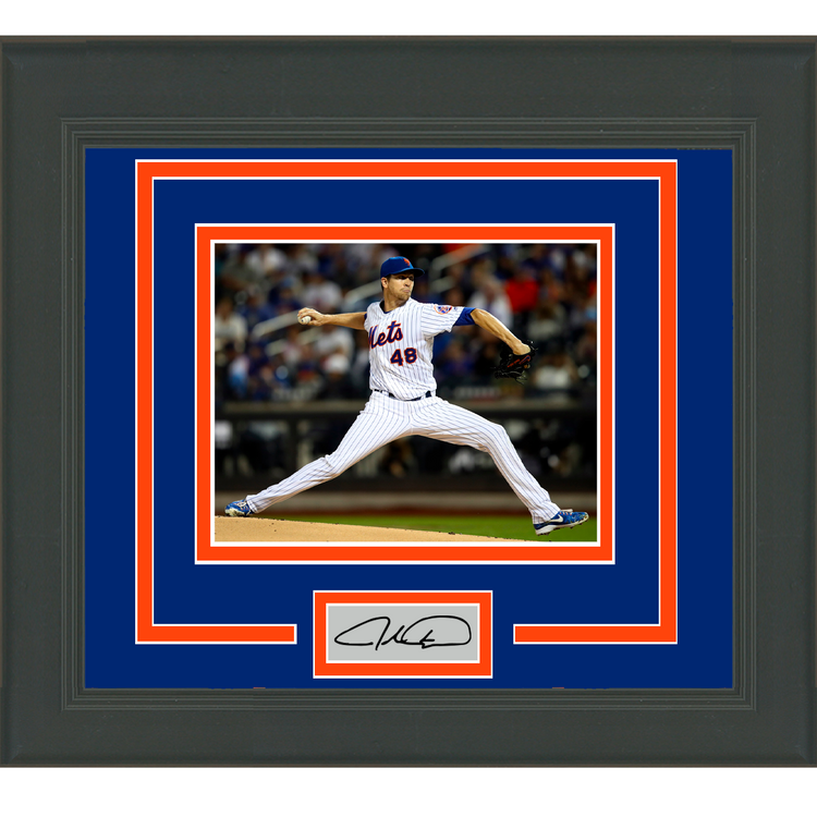 Framed Jacob deGrom Facsimile Laser Engraved Signature Auto New York Mets 11x14 Baseball Photo