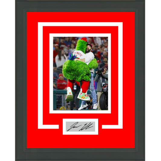 Framed Jason Kelce Phillie Phanatic Facsimile Laser Engraved Signature Auto Philadelphia Phillies 11x14 Baseball Photo