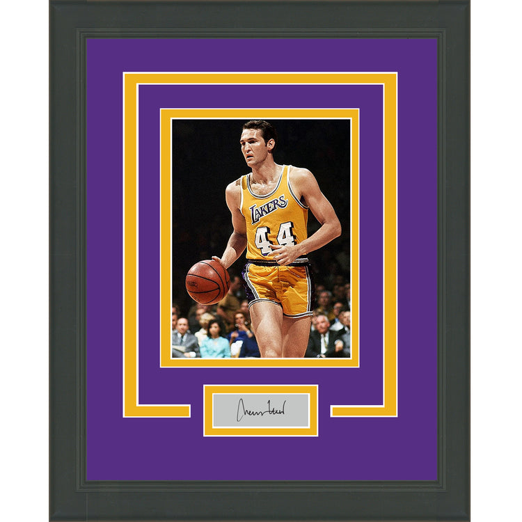 Framed Jerry West Facsimile Laser Engraved Signature Auto Los Angeles Lakers 11x14 Basketball Photo