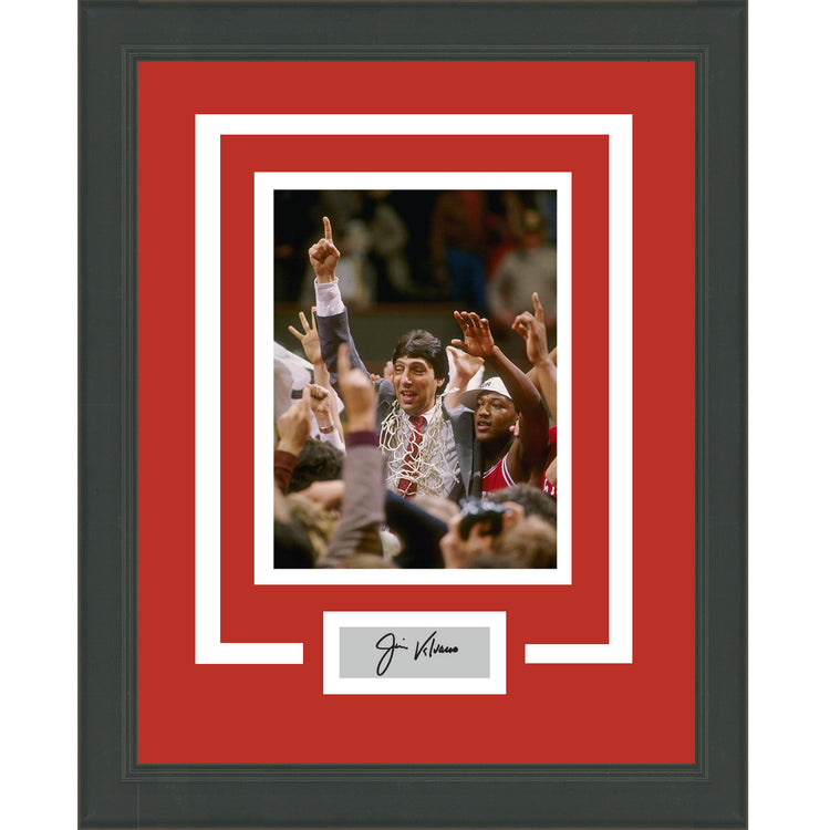 Framed Jim Valvano Facsimile Laser Engraved Signature Auto North Carolina State WolfPack 11x14 Basketball Photo