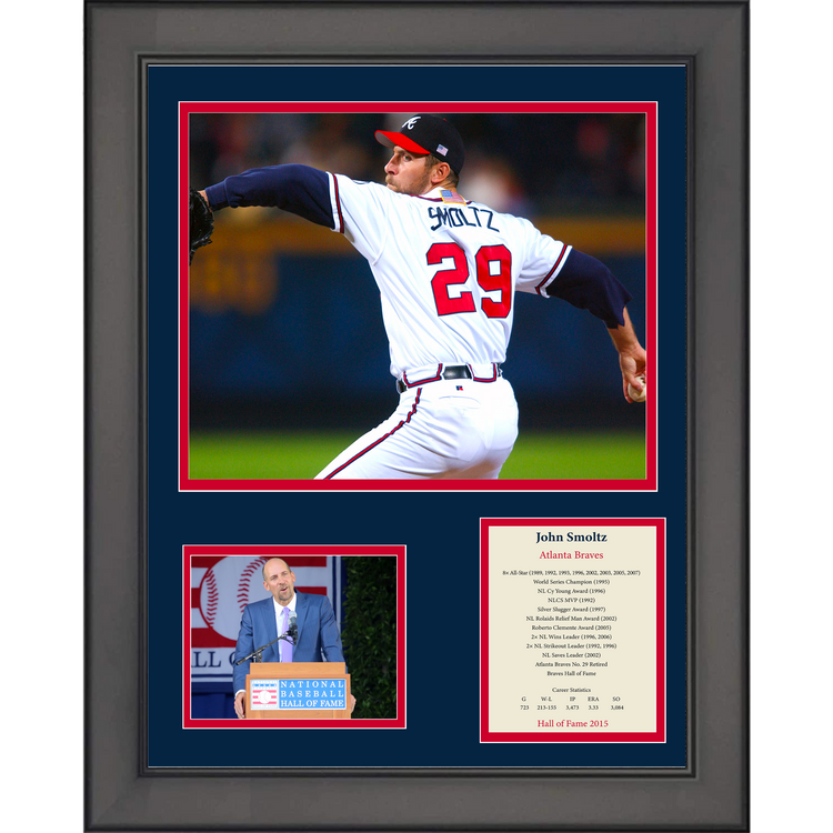 Framed John Smoltz Hall of Fame Atlanta Braves 11"x14" Baseball Three Photo Collage