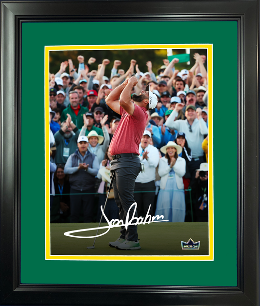 Framed Jon Rahm 2023 Masters Champion PGA Tour Facsimile Laser Engraved Signature Auto 11"x14" Golf Photo HOFSM Holo