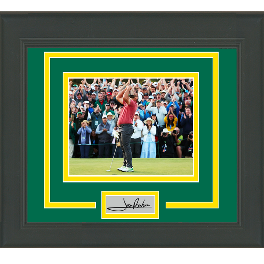 Framed Jon Rahm 2023 Masters Champion Facsimile Laser Engraved Signature Auto 11x14 PGA Golf Photo
