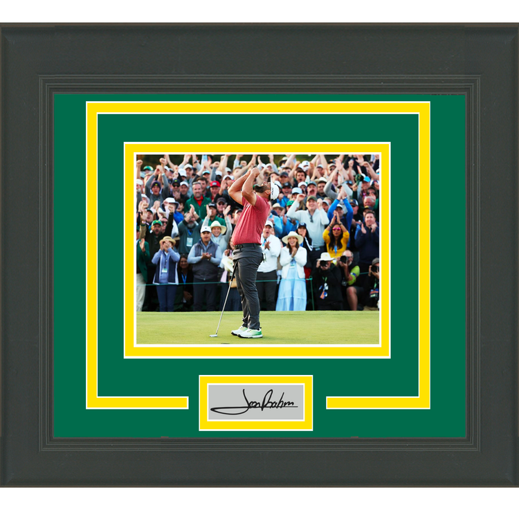 Framed Jon Rahm 2023 Masters Champion Facsimile Laser Engraved Signature Auto 11x14 PGA Golf Photo