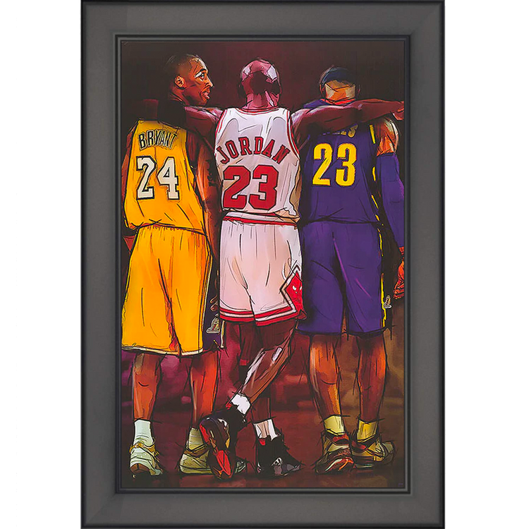 Framed Michael Jordan, Kobe Bryant, LeBron James Official Movie Poster Photo Print Size 11 Inches by 17 Inches Black Frame