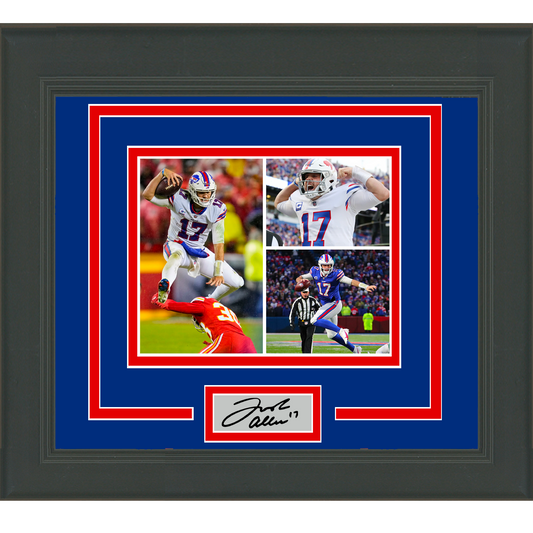 Framed Josh Allen Facsimile Laser Engraved Signature Auto Buffalo Bills 11x14 Football Photo