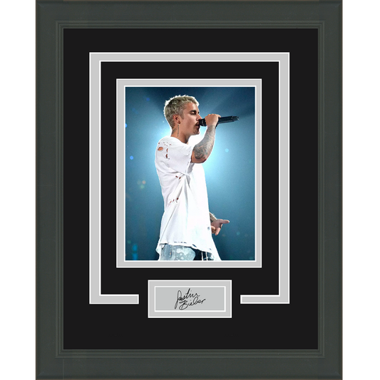 Framed Justin Bieber Facsimile Laser Engraved Signature Auto 11x14 Music Photo