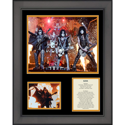 Framed KISS Band 11"x14" Music Three Photo Collage