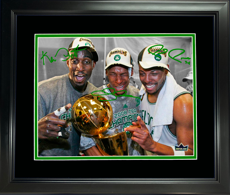Framed Kevin Garnett Paul Pierce Ray Allen Boston Celtics Facsimile Laser Engraved Signature Auto 11"x14" Basketball Photo HOFSM Holo