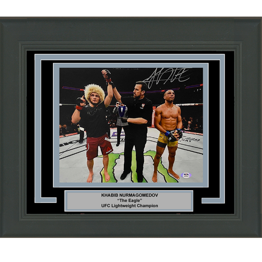 Framed Autographed/Signed Khabib Nurmagomedov UFC MMA Ultimate Fighting 11x14 Photo PSA/DNA COA #2