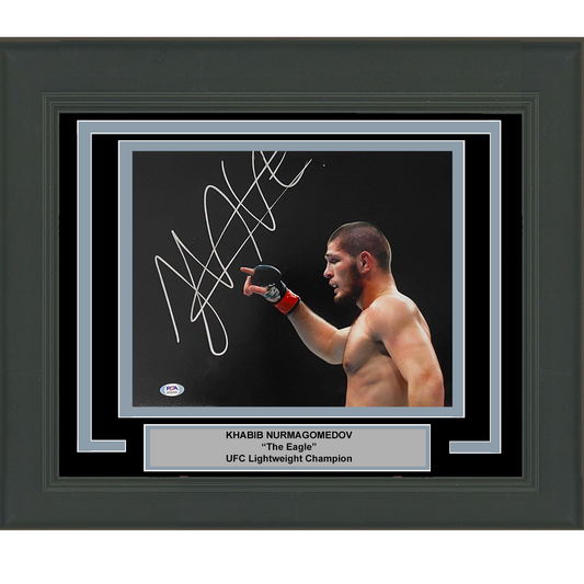 Framed Autographed/Signed Khabib Nurmagomedov UFC MMA Ultimate Fighting 11x14 Photo PSA/DNA COA #3