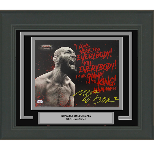 Framed Autographed/Signed Khamzat Borz Chimaev UFC MMA Ultimate Fighting 11x14 Photo PSA/DNA COA