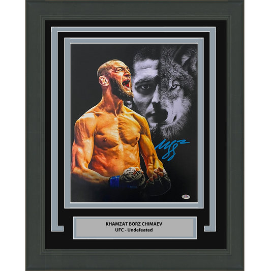 Framed Autographed/Signed Khamzat Borz Chimaev UFC MMA Ultimate Fighting 16x20 Photo PSA/DNA COA