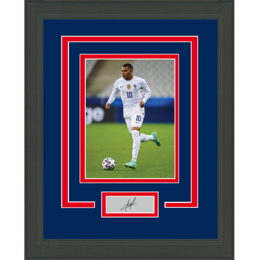 Framed Kylian Mbappe Facsimile Laser Engraved Signature Auto France 11x14 Soccer Futbol Photo