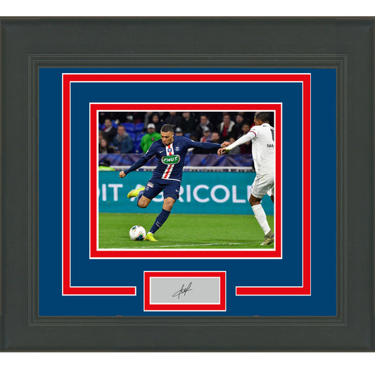 Framed Kylian Mbappe Facsimile Laser Engraved Signature Auto PSG 11x14 Soccer Photo