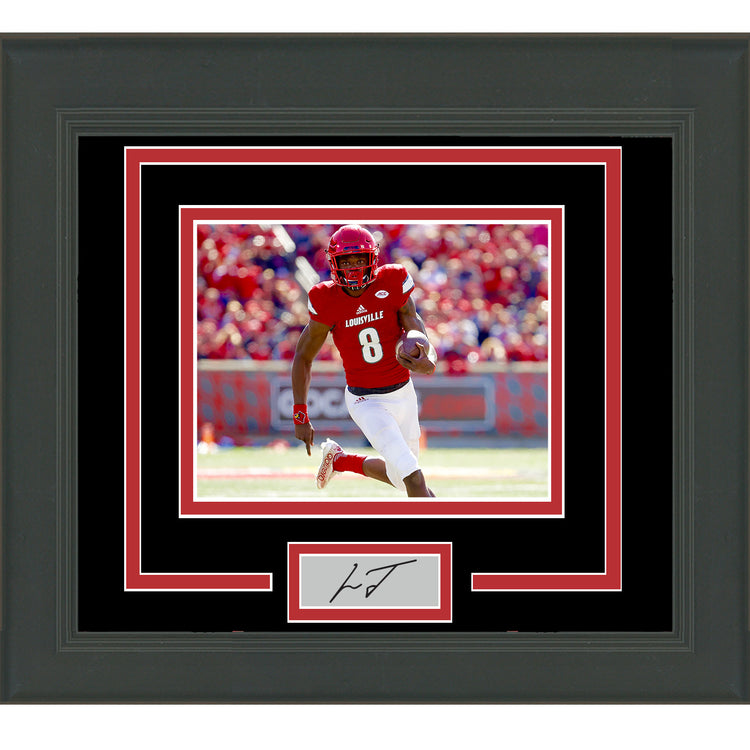 Framed Lamar Jackson Facsimile Laser Engraved Signature Auto Louisville Cardinals 11x14 Football Photo