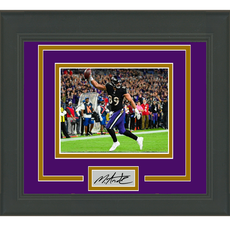 Framed Mark Andrews Facsimile Laser Engraved Signature Auto Baltimore Ravens 11x14 Football Photo