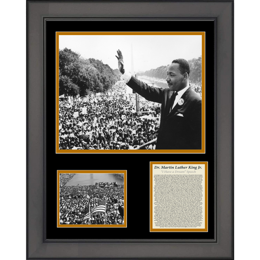 Framed Dr. Martin Luther King Jr. I Have a Dream Speech 11"x14" Three Photo Collage