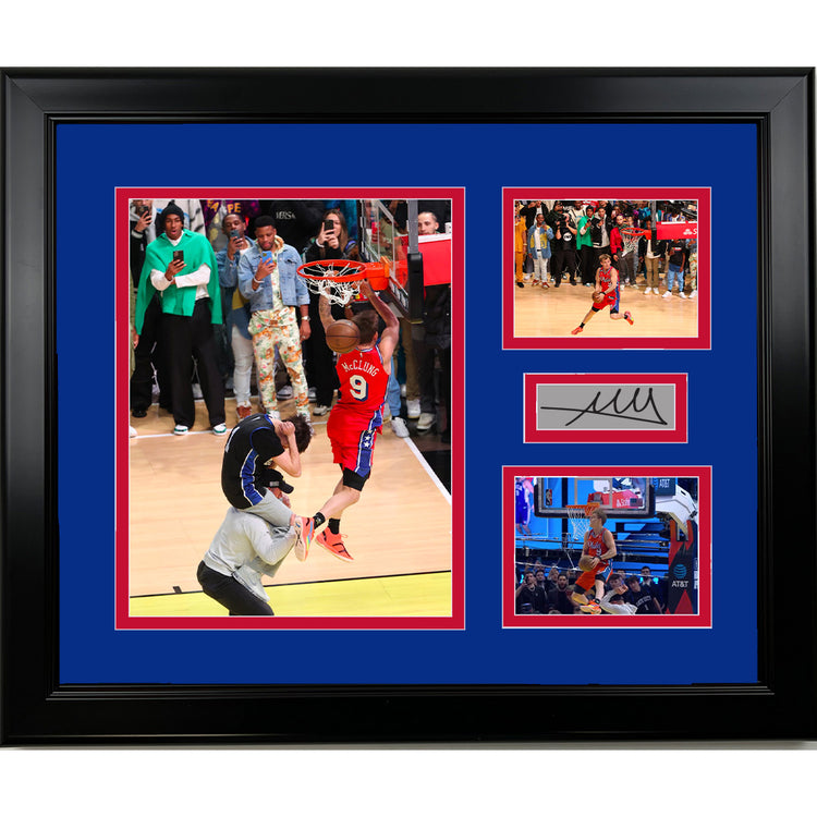Framed Mac McClung 2023 Slam Dunk Contest Winner Facsimile Laser Engraved Signature Basketball 14x11 3 Photo Collage