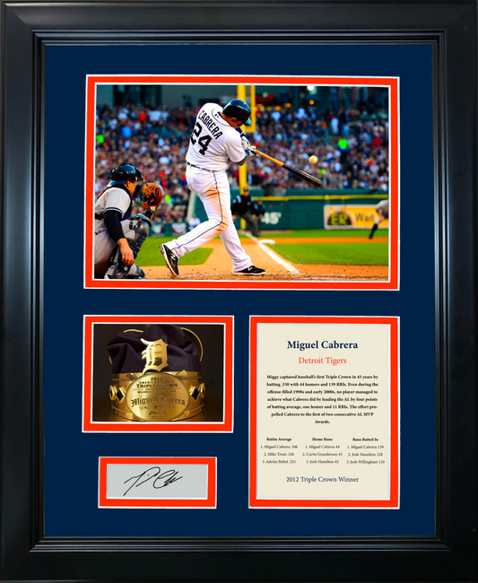 Framed Miguel Cabrera Triple Crown Winner 2012 Facsimile Laser Engraved Signature Auto Detroit Tigers 11"x14" Baseball Photo Sig Collage
