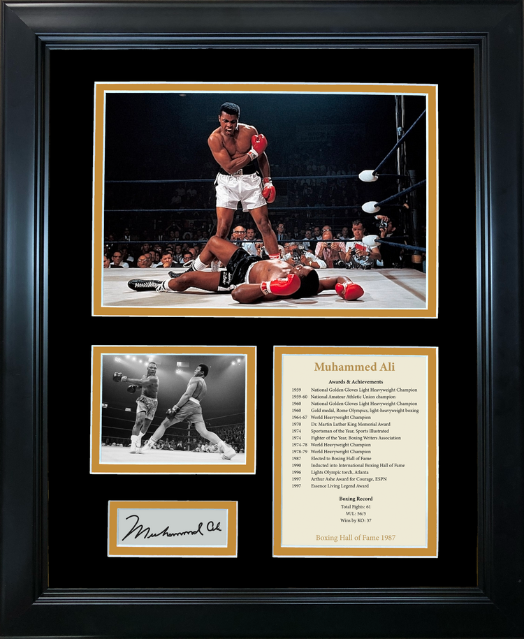 Framed Muhammad Ali Hall of Fame Facsimile Laser Engraved Signature Auto Boxing 11"x14" Photo Sig Collage