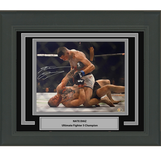 Framed Autographed/Signed Nate Nathan Diaz UFC MMA Ultimate Fighting 16x20 Photo Beckett BAS COA #2