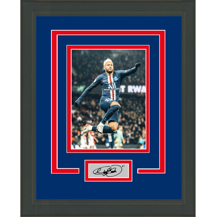 Framed Neymar Jr. Facsimile Laser Engraved Signature Auto PSG 11x14 Soccer Futbol Photo