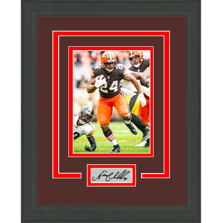 Framed Nick Chubb Facsimile Laser Engraved Signature Auto Cleveland Browns 11x14 Football Photo