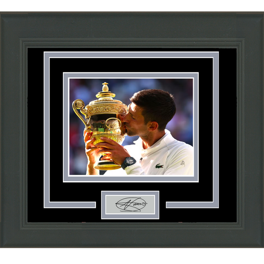 Framed Novak Djokovic Facsimile Laser Engraved Signature Auto Wimbledon 11x14 Tennis Photo