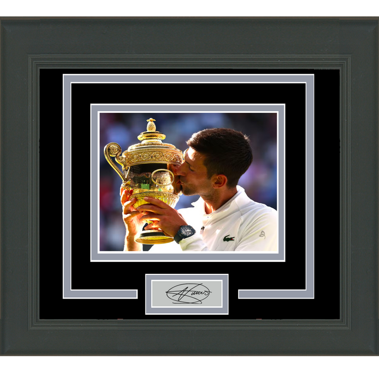 Framed Novak Djokovic Facsimile Laser Engraved Signature Auto Wimbledon 11x14 Tennis Photo