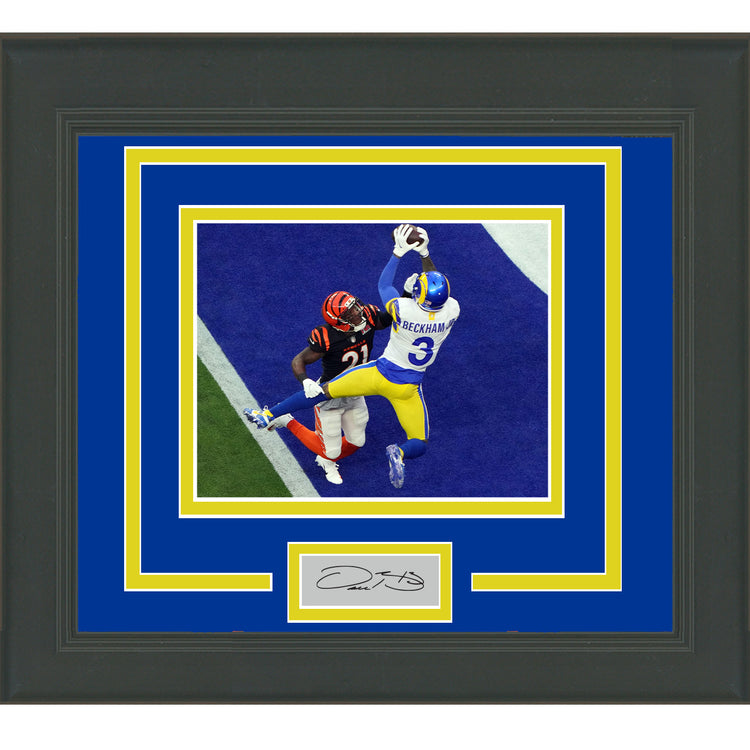 Framed Odell Beckham Jr Facsimile Laser Engraved Signature Auto Los Angeles Rams 11x14 Football Photo