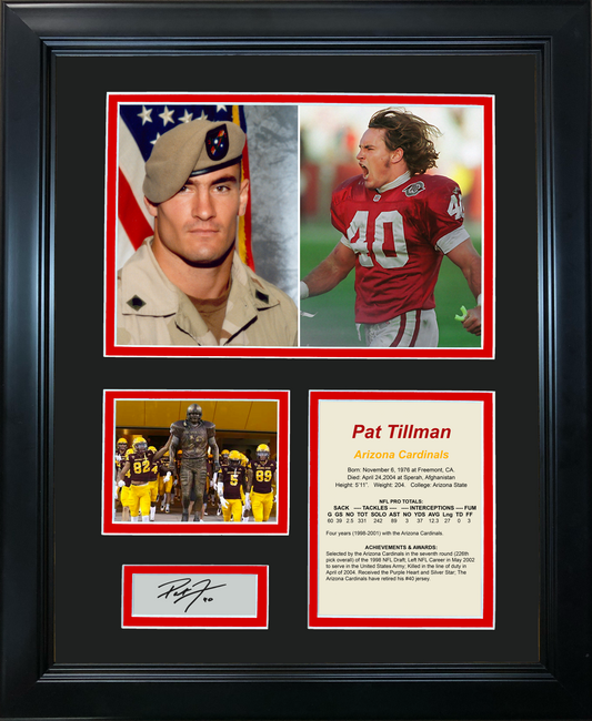 Framed Pat Tillman Facsimile Laser Engraved Signature Auto Arizona Cardinals Football 11"x14" Photo Sig Collage