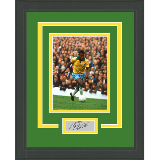 Framed Pele Facsimile Laser Engraved Signature Auto Brazil 11x14 Soccer Futbol Photo