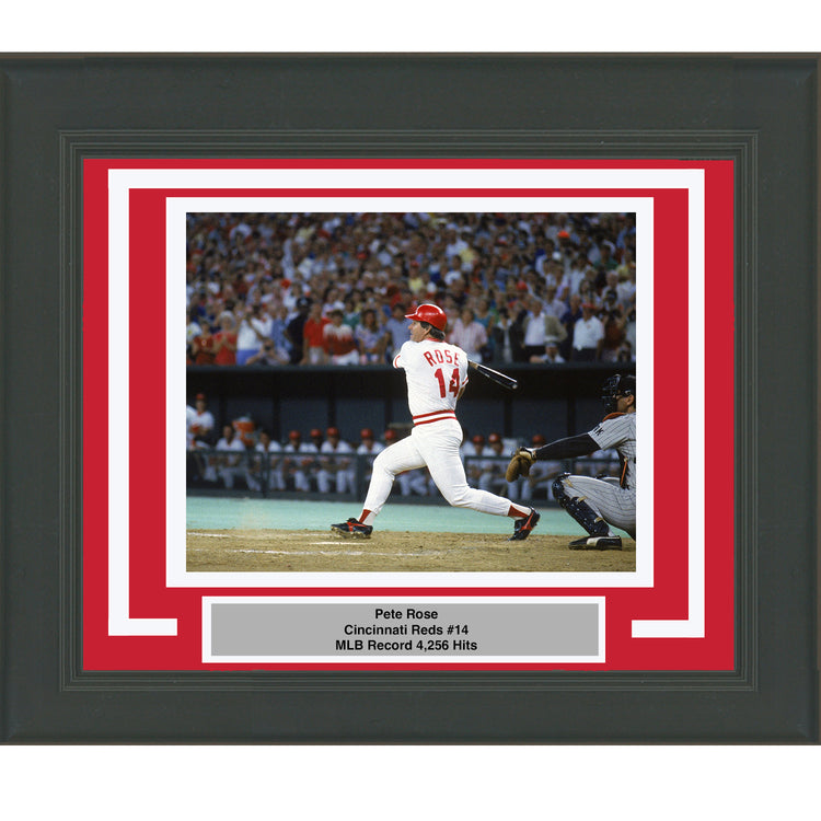 Framed Pete Rose Cincinnati Reds 8x10 Baseball Photo