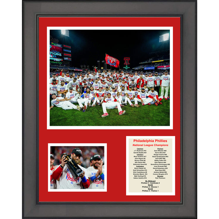 Framed Philadelphia Phillies 2022 National League Champions 11"x14" Baseball Three Photo Collage