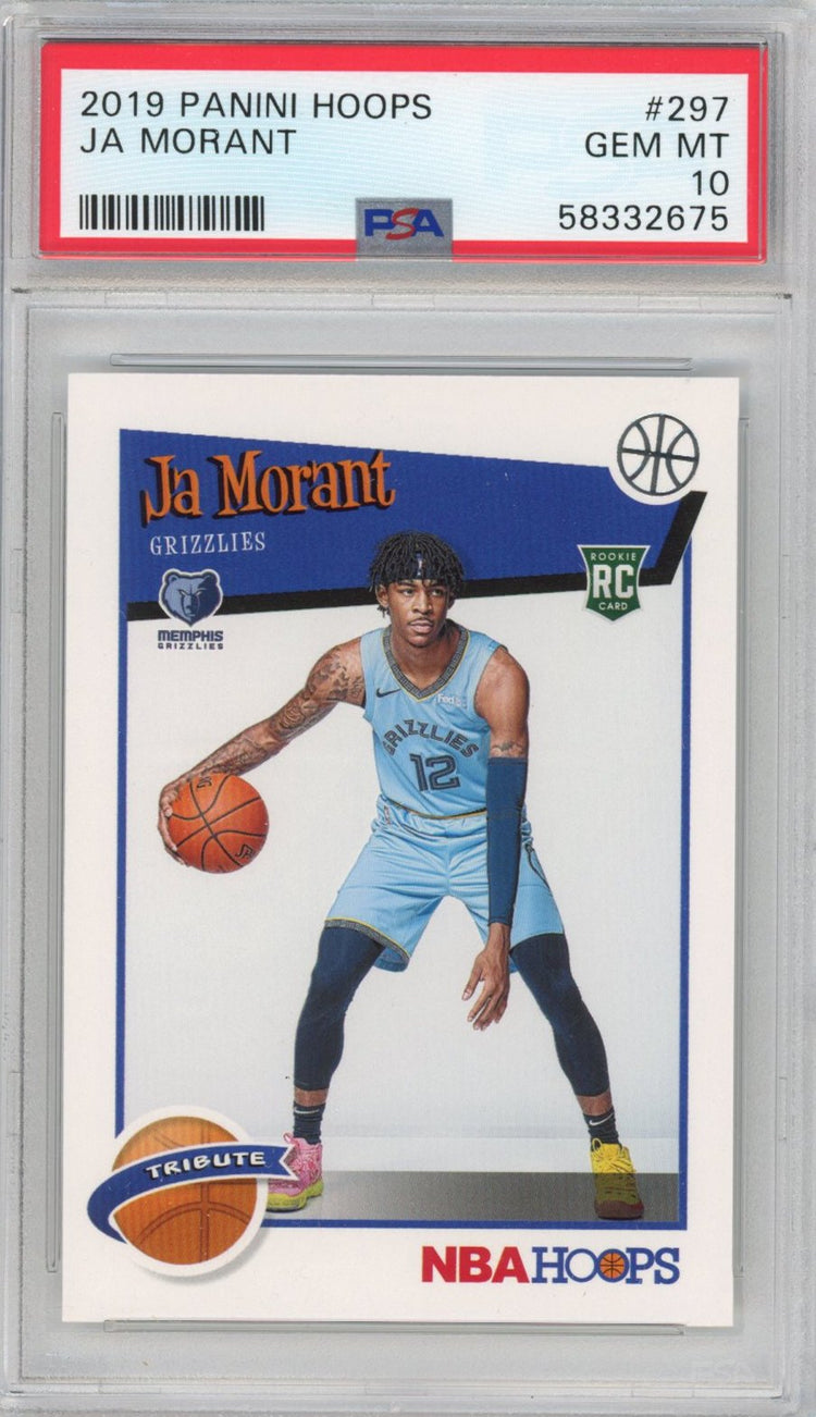 Graded 2019-20 Panini Hoops Ja Morant #297 Rookie RC Basketball Card PSA 10 Gem Mint
