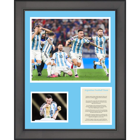 Framed Argentina 2022 World Cup Champions 11"x14" Soccer Futbol Three Photo Collage