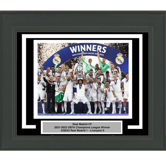Framed Real Madrid 2021-2022 Champions League Winner 8x10 Soccer Photo Professionally Matted