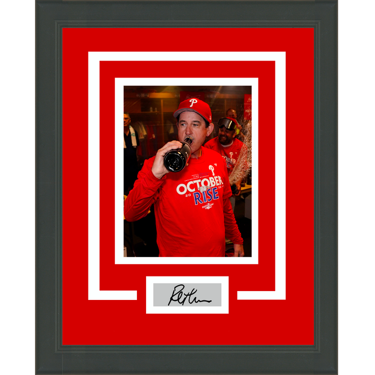 Framed Philly Rob Thomson 2022 NLCS Champions Facsimile Laser Engraved Signature Auto Philadelphia Phillies 11x14 Baseball Photo