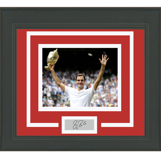 Framed Roger Federer Facsimile Laser Engraved Signature Auto 11x14 Tennis Photo