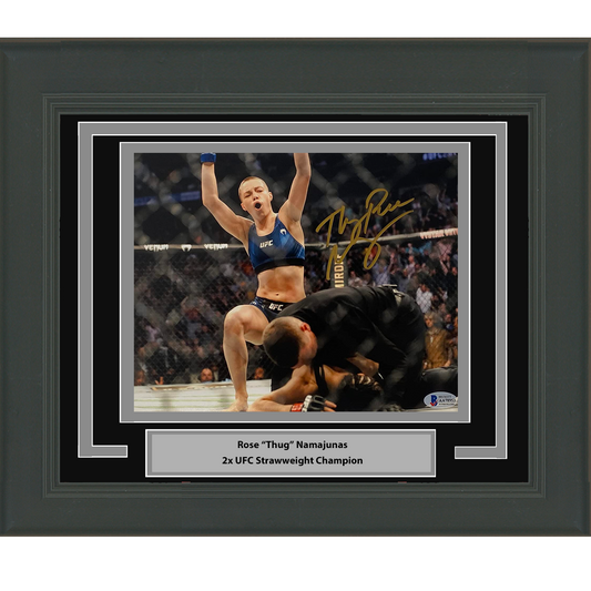 Framed Autographed/Signed Thug Rose Namajunas UFC MMA Ultimate Fighting 8x10 Photo Beckett BAS COA #2