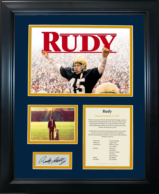Framed Rudy Ruettiger Notre Dame Facsimile Laser Engraved Signature Auto Movie 11"x14"Photo Sig Collage