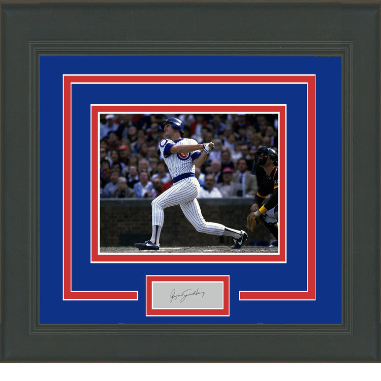 Framed Ryne Sandberg Facsimile Laser Engraved Signature Auto Chicago Cubs 11x14 Baseball Photo