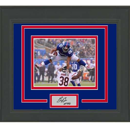 Framed Saquon Barkley Facsimile Laser Engraved Signature Auto New York Giants 11x14 Football Photo