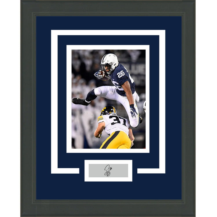 Framed Saquon Barkley Facsimile Laser Engraved Signature Auto Penn State Nittany Lions 11x14 Football Photo