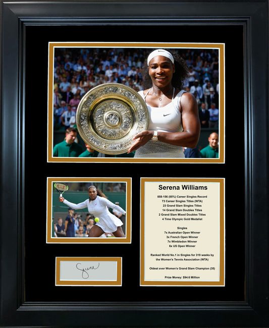 Framed Serena Williams Facsimile Laser Engraved Signature Auto Tennis 11"x14" Photo Sig Collage