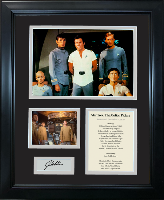 Framed Star Trek: The Motion Picture James T. Kirk William Shatner Facsimile Laser Engraved Signature Auto TV Series 11"x14"Photo Sig Collage