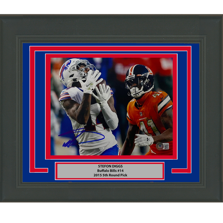 Framed Autographed/Signed Stefon Diggs Buffalo Bills 8x10 Football Photo Beckett BAS COA #2